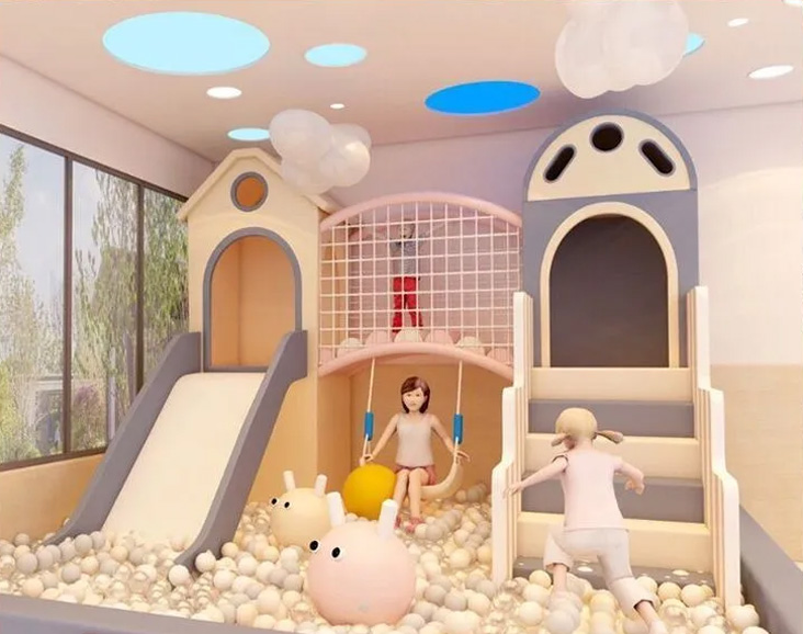 幼兒園室內游樂場滑梯蹦床
